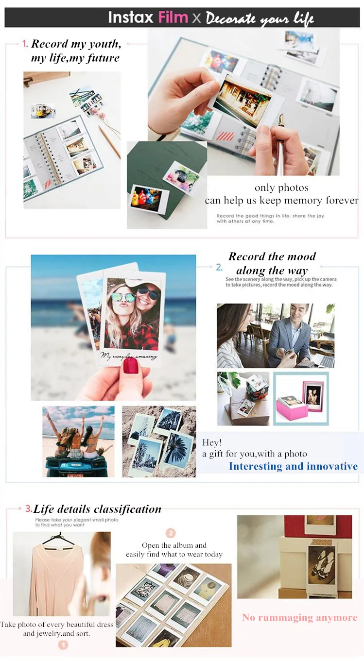 Fujifilm Instax Mini Film White 10 20 40 50 80 100 Sheets For FUJI Instant Photo Camera Mini 12 Mini 11 9 8 7s70 Link EVO Liplay