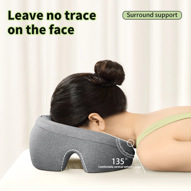 Ergonomics Lying Down Pillow Memory Foam Breathable Head Support Pillow Snap Body Massage Face Rest Pillow for Beauty Salon