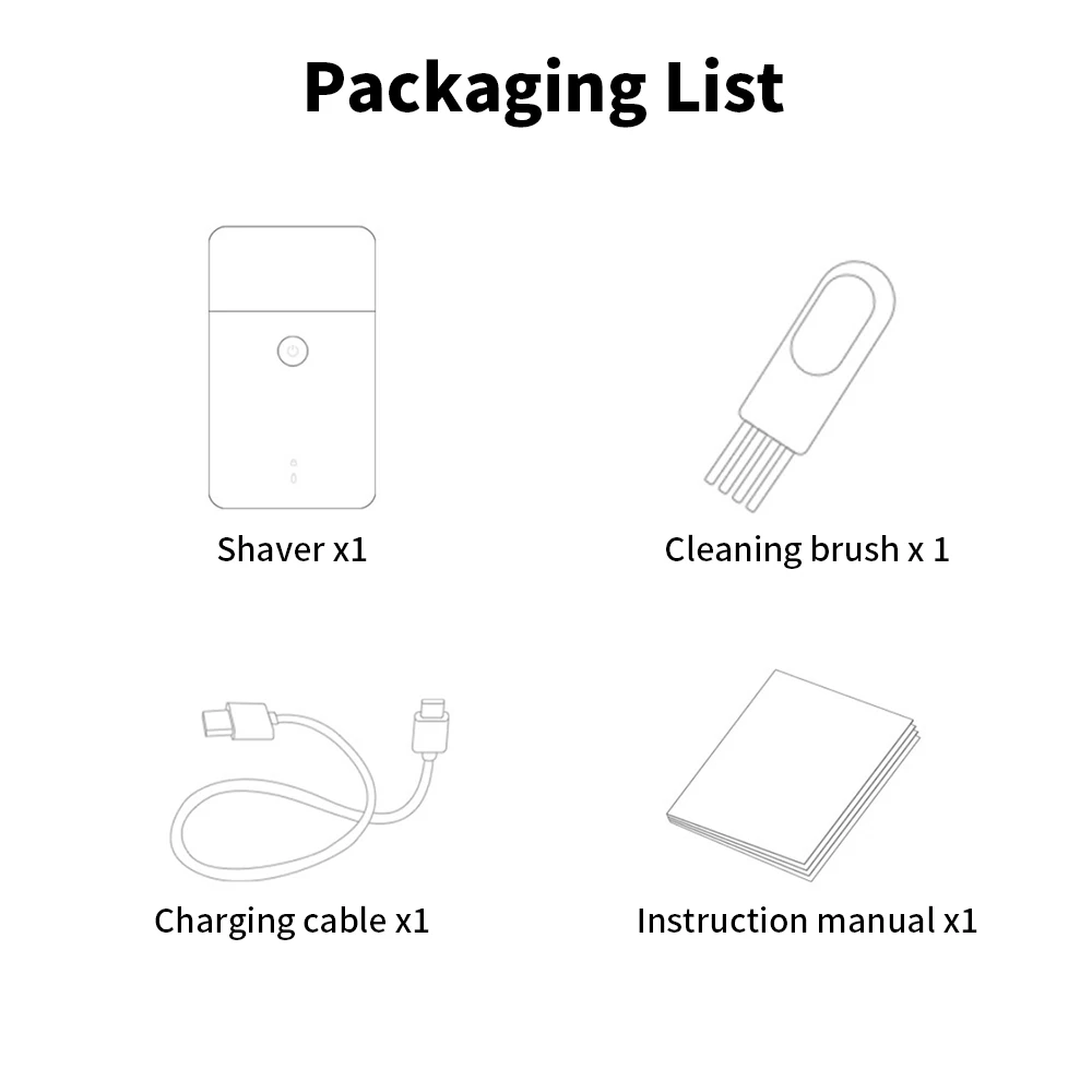 New MIJIA Electric Shaver Reciprocating Dual Blade MSW201 ,Portable IPX7 Waterproof Rechargeable Beard Trimmer Razor for Men