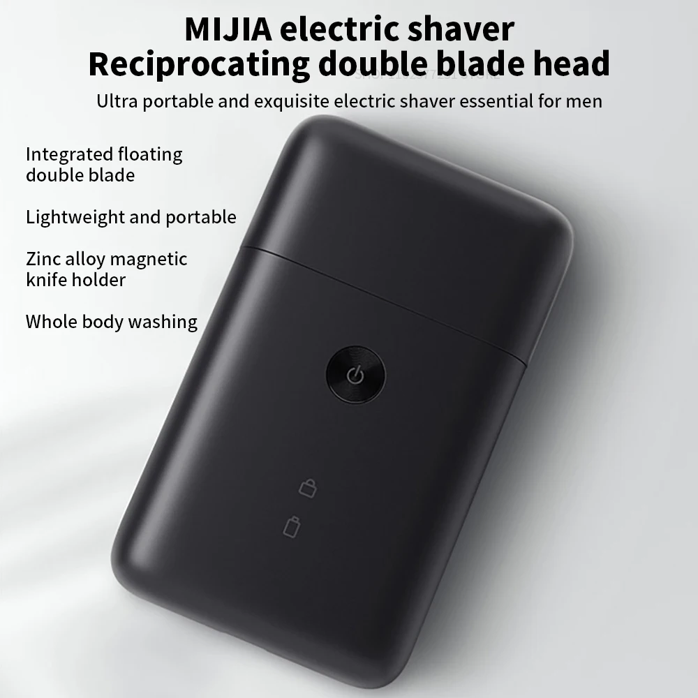 New MIJIA Electric Shaver Reciprocating Dual Blade MSW201 ,Portable IPX7 Waterproof Rechargeable Beard Trimmer Razor for Men