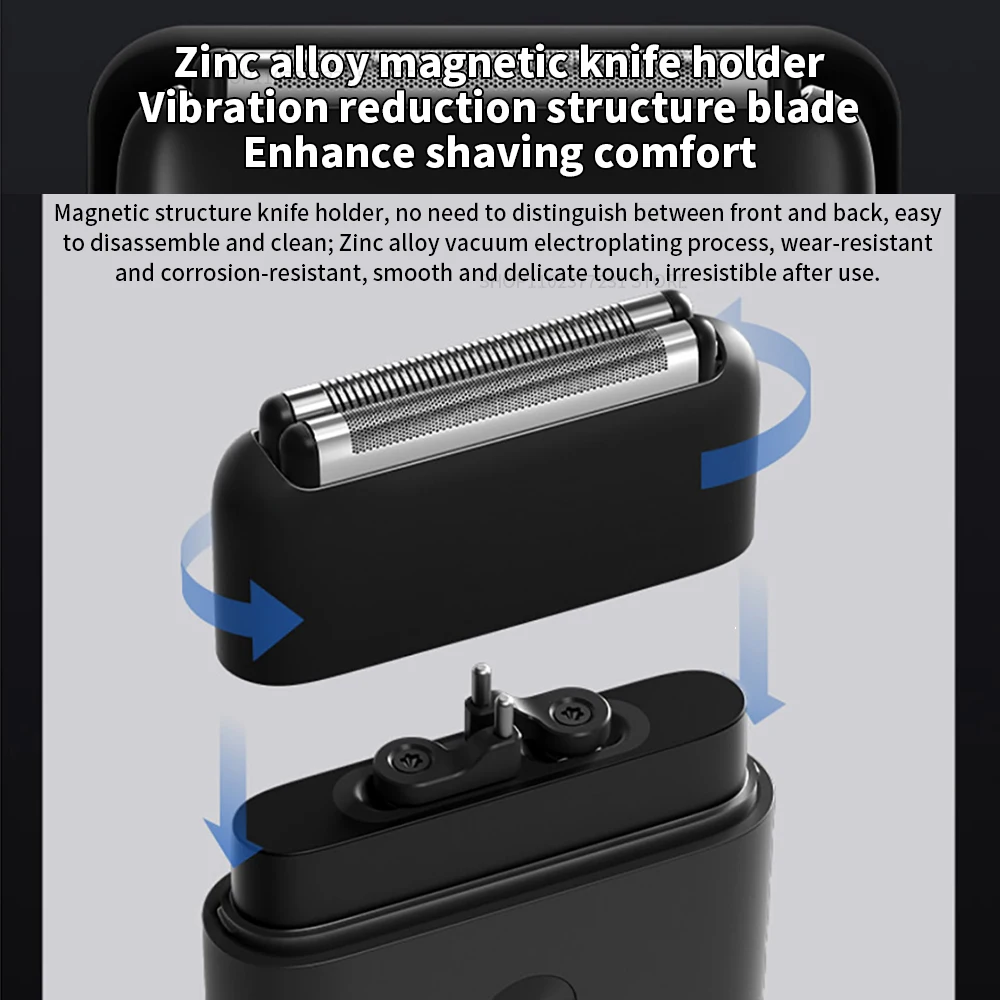 New MIJIA Electric Shaver Reciprocating Dual Blade MSW201 ,Portable IPX7 Waterproof Rechargeable Beard Trimmer Razor for Men