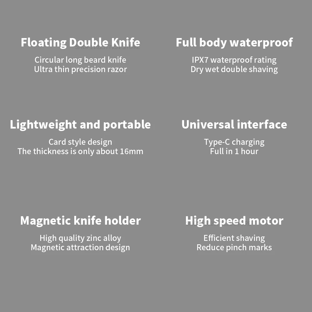 New MIJIA Electric Shaver Reciprocating Dual Blade MSW201 ,Portable IPX7 Waterproof Rechargeable Beard Trimmer Razor for Men