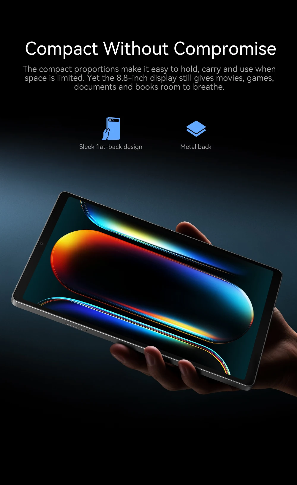 ALLDOCUBE iPlay 80 mini Turbo Tablet 8.8'' 2.5K 120Hz Dimensity 7400 16GB RAM 128GB ROM Android 16 6500mAh 4G LTE Tablet