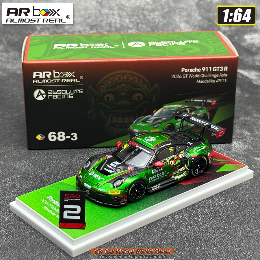 AR BOX Diecast Model 1/64 Porsche 911 GT3 R 2026 GT Car Model Stcollection