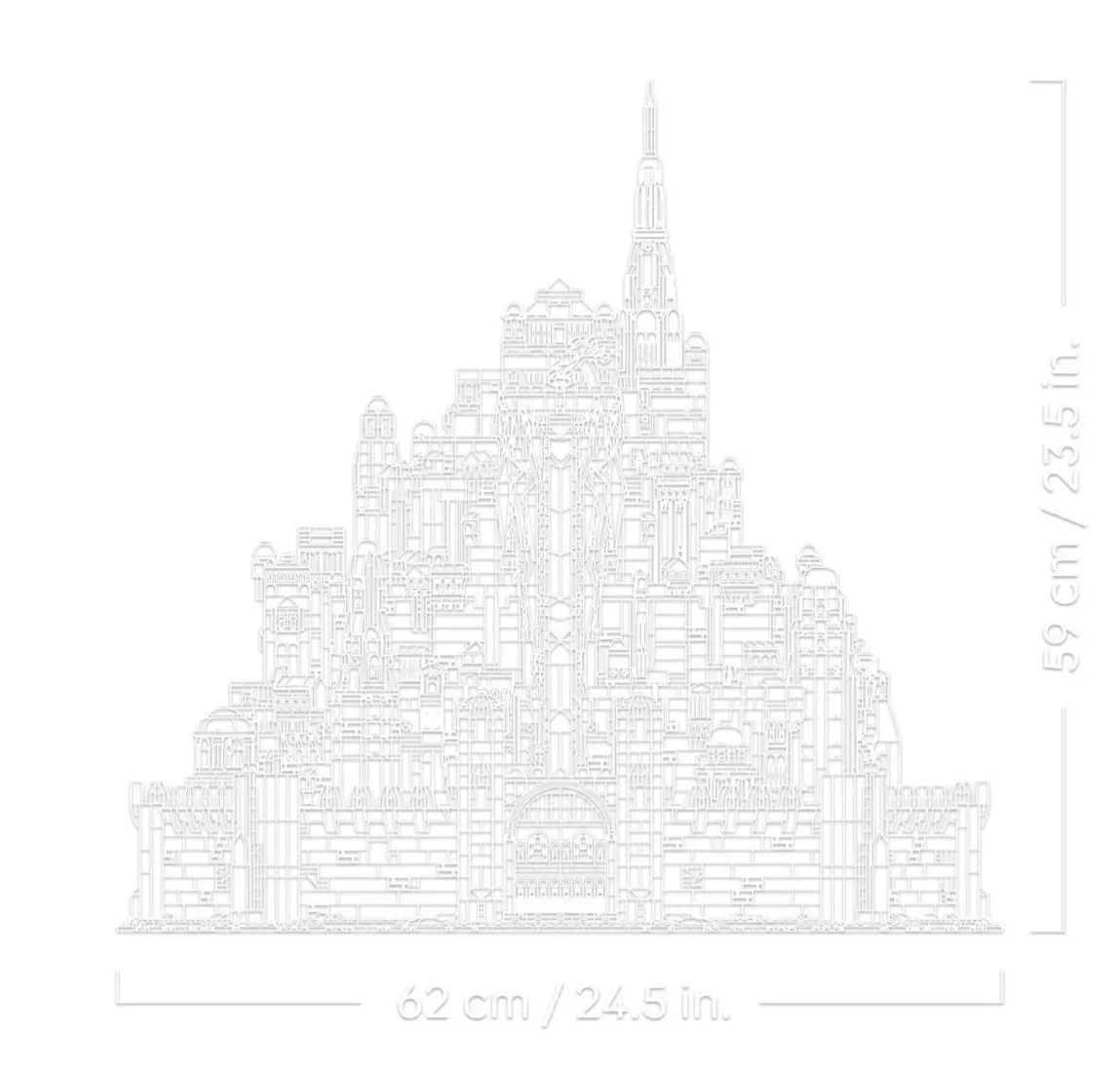 8278pcs MOC White Mountain Castle Building Blocks Retro Fantasy City Assembly Bricks Model Collectible Ornament Gift