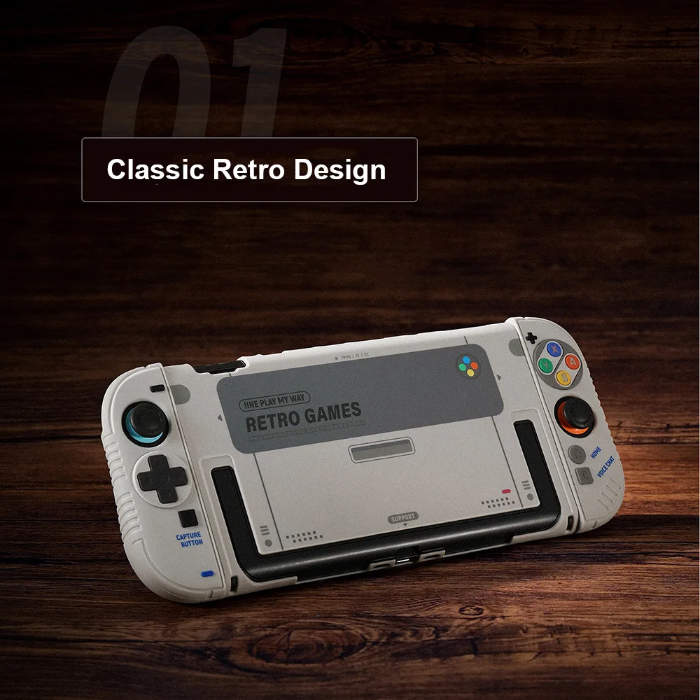 Retro Hard Protection Case for Nintendo Switch 2 Console - Silicone Grip Protective Cover for Joy Con 2 Controller W/ Free Caps