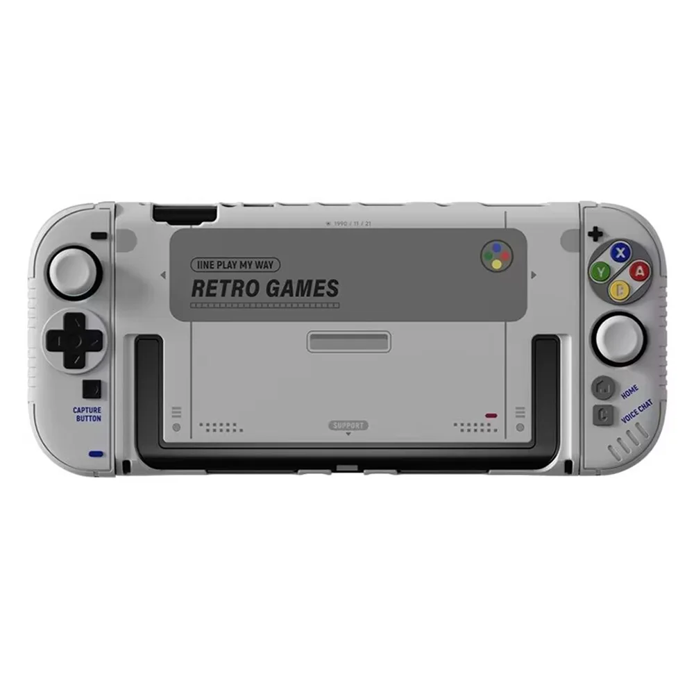 Retro Hard Protection Case for Nintendo Switch 2 Console - Silicone Grip Protective Cover for Joy Con 2 Controller W/ Free Caps