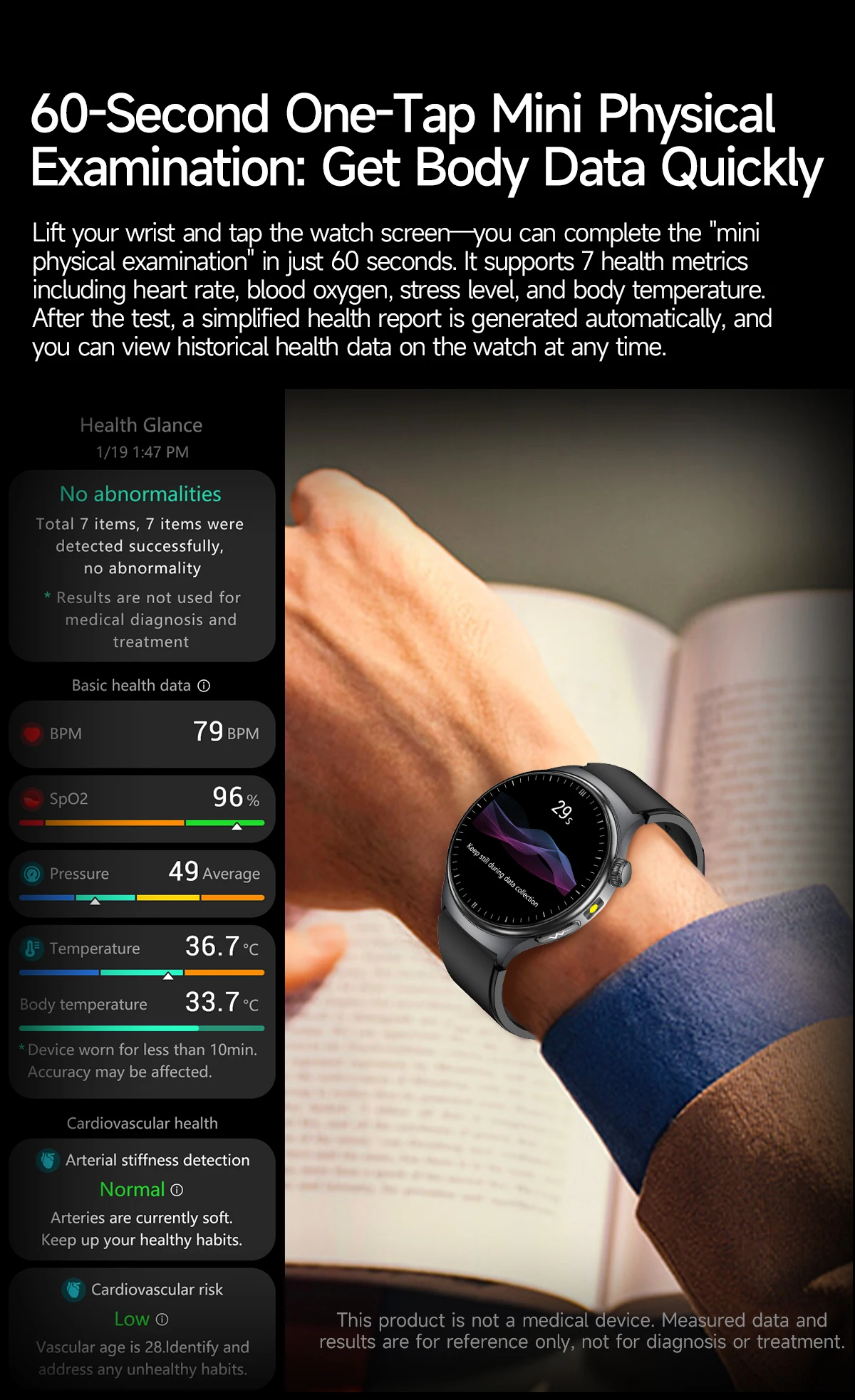 2026 New AI-Diagnosis Care Smartwatch ECG+PPG Accurate Uric Acid Blood Pressure Body Fat Five Organ Fitness Waterproof Smartwatc