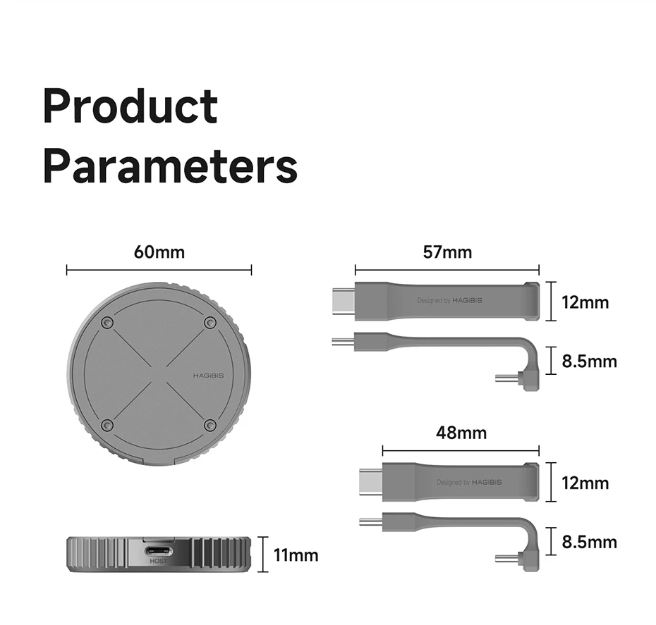 Hagibis Magnetic M.2 2230 NVMe SSD Enclosure SSD Case USB C 3.2 Gen2 to NVMe PCI-E for iPhone 16 Pro 17 ProRes Magsafe MacBook