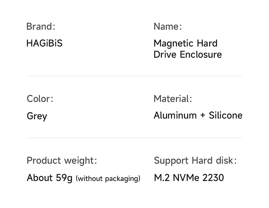 Hagibis Magnetic M.2 2230 NVMe SSD Enclosure SSD Case USB C 3.2 Gen2 to NVMe PCI-E for iPhone 16 Pro 17 ProRes Magsafe MacBook