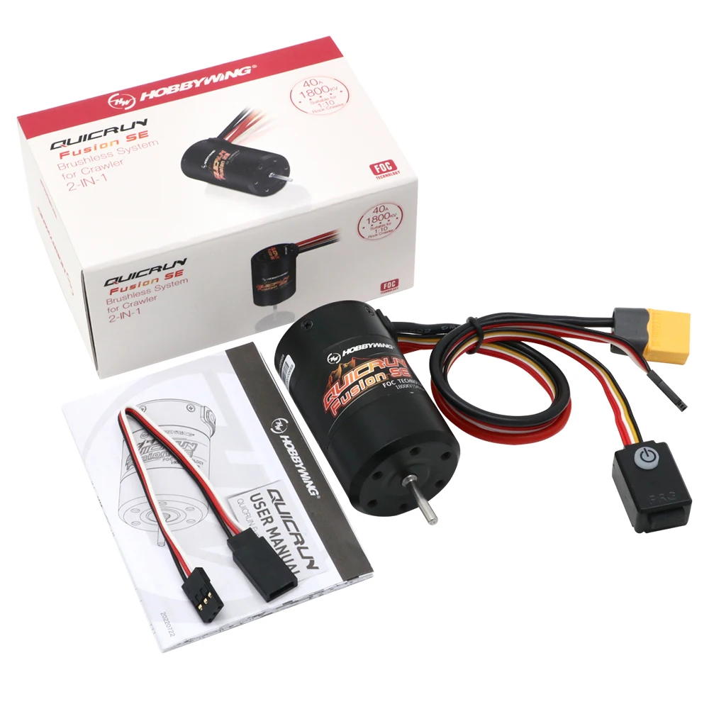Hobbywing QuicRun Fusion SE 1200KV / 1800KV Sensored Brushless Motor Built In 40A ESC 2 in 1 Waterproof For 1/10 1/8 RC Car Part