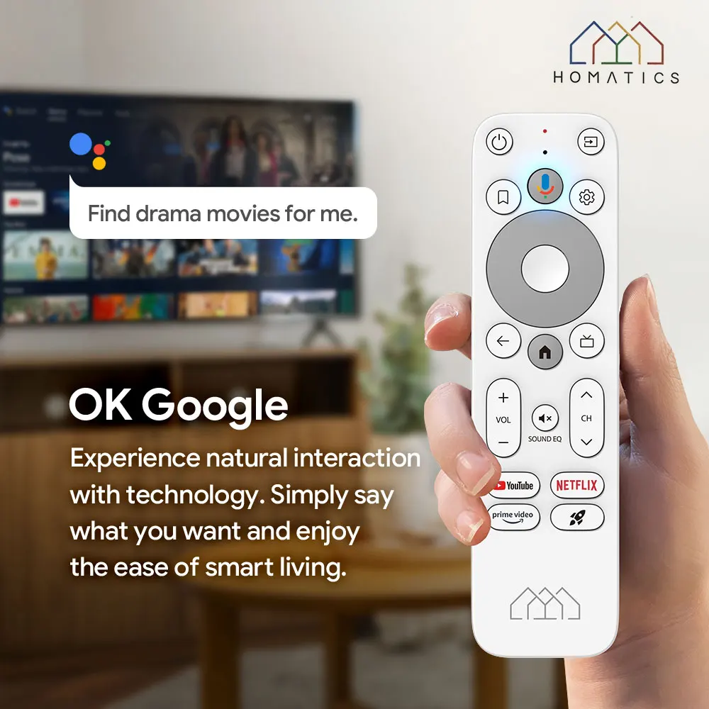 HOMATICS Box R 4K Plus TV Box AndroidTV 14 Netflix Google Certified Amlogic S905X4 4G32G Support DTS Dolby Audio AV1 Wifi6 BT5.0