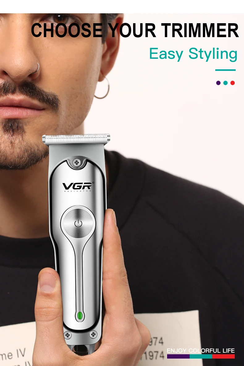 VGR 071 Hair Trimmer Professional Hair Clipper Wireless Hair Cutting Machine Electric Zero Cutting Machine Trimmer for Men