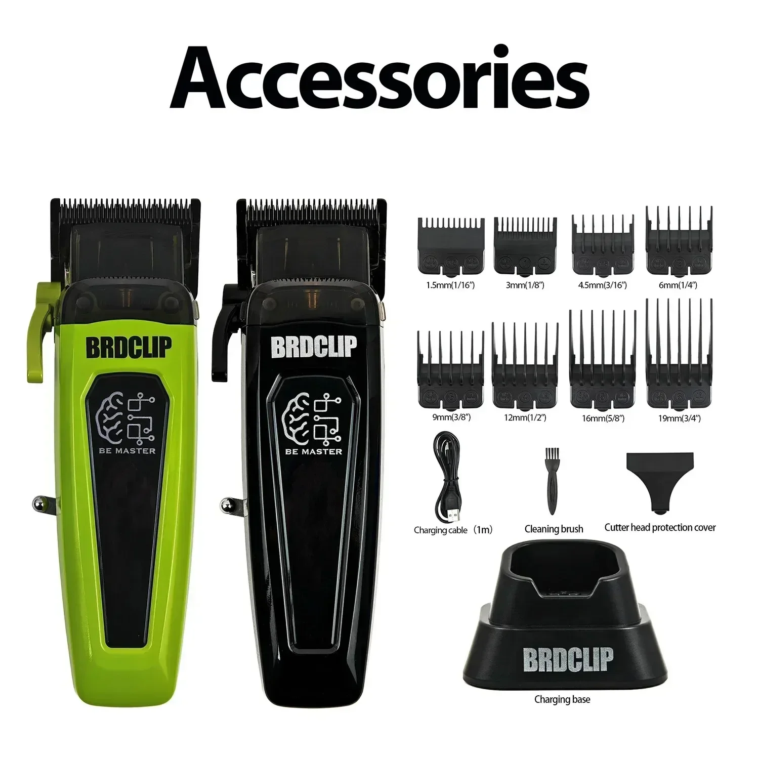 BRD 106 617 609 Professional Electric Hair Clipper Hair Trimmer DLC Blade with Base 7500RPM 7000RPM Barber Set BRDCLIP