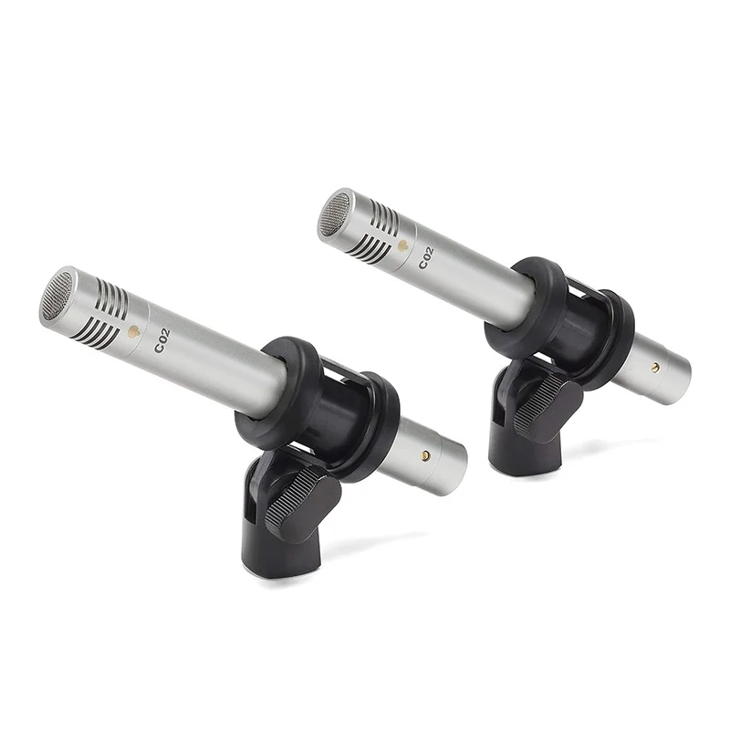 C02 Condenser Small-Diaphragm Suspension Microphone Pencil Type Mic with Shockproof Clip Piano Recording C02 Audio Instrument