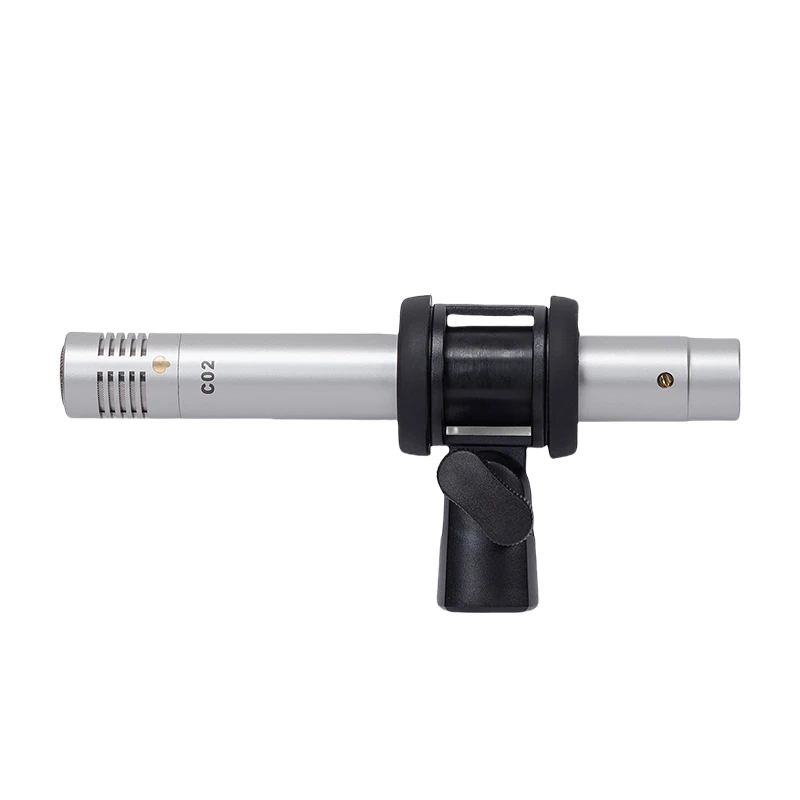 C02 Condenser Small-Diaphragm Suspension Microphone Pencil Type Mic with Shockproof Clip Piano Recording C02 Audio Instrument