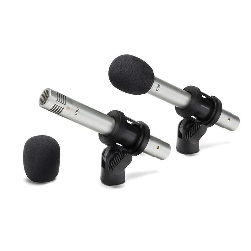 C02 Condenser Small-Diaphragm Suspension Microphone Pencil Type Mic with Shockproof Clip Piano Recording C02 Audio Instrument