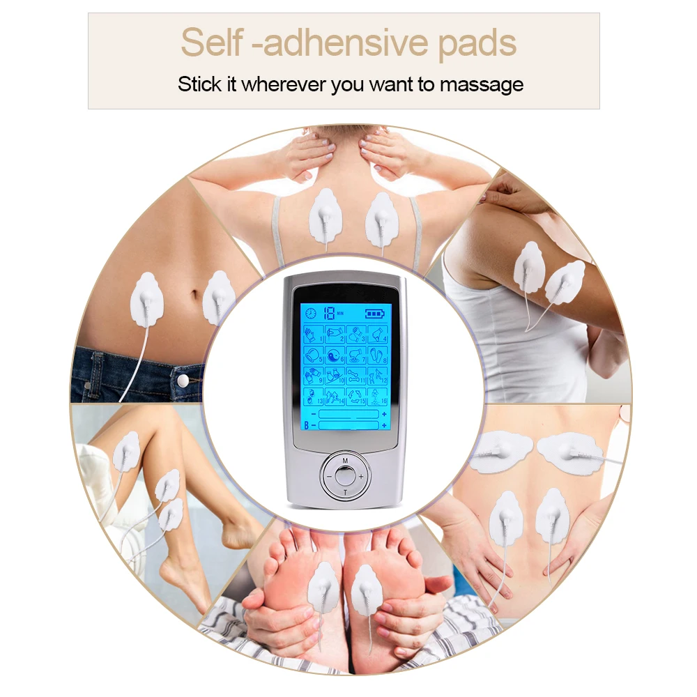 Tens Unit EMS Muscle Stimulator 16 Modes 2 Output Channel Electric Acupuncture Body Massager Electrostimulator Slimming Machine