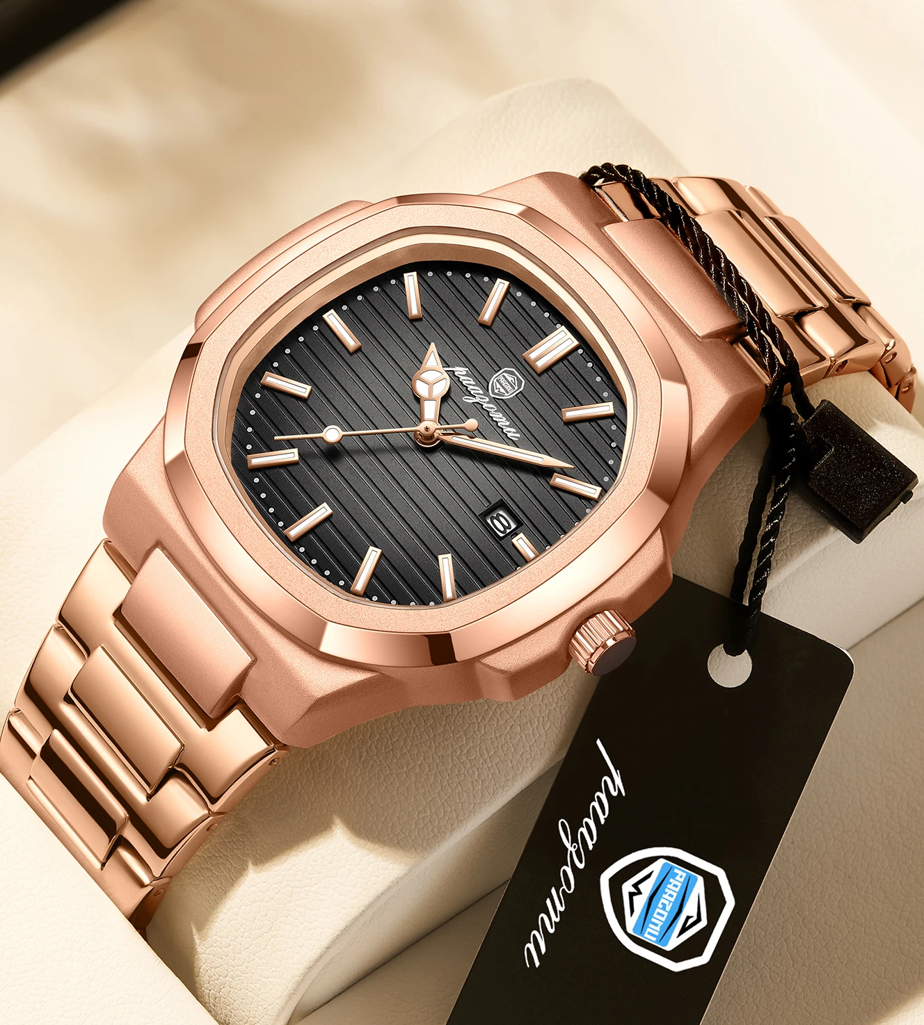 PAAZOMU Top Luxury Brand Man Watch Sports Waterproof Luminous Date Men Wristwatch Square Dial Quartz Men's Watches High Quality