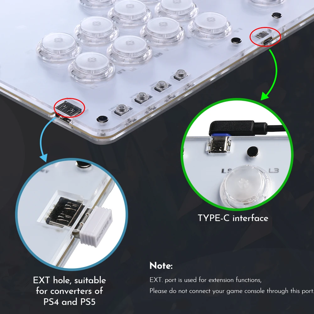 Haute42 BOOTER 5 Gaming Converter For HautePad Hitbox Adapter For PS5 /PS4 Console Arcade Stick Controller Converter For PS5