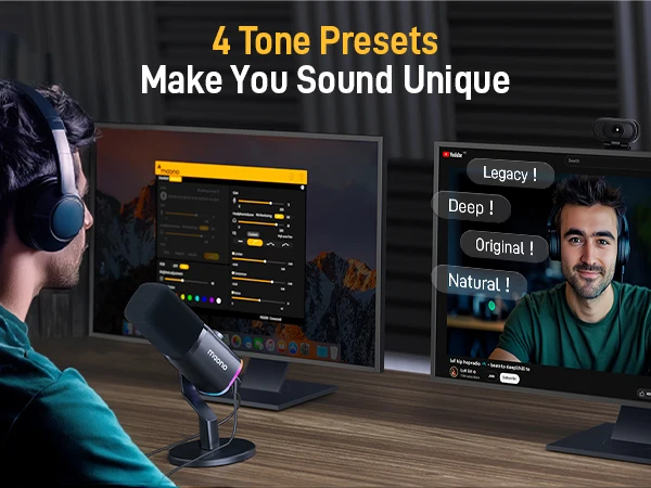 MAONO PD100X Dynamic Microphone. Software Noise Reduction Included. RGB Gaming Mic. Enhances Gaming Experience. Ideal for Record