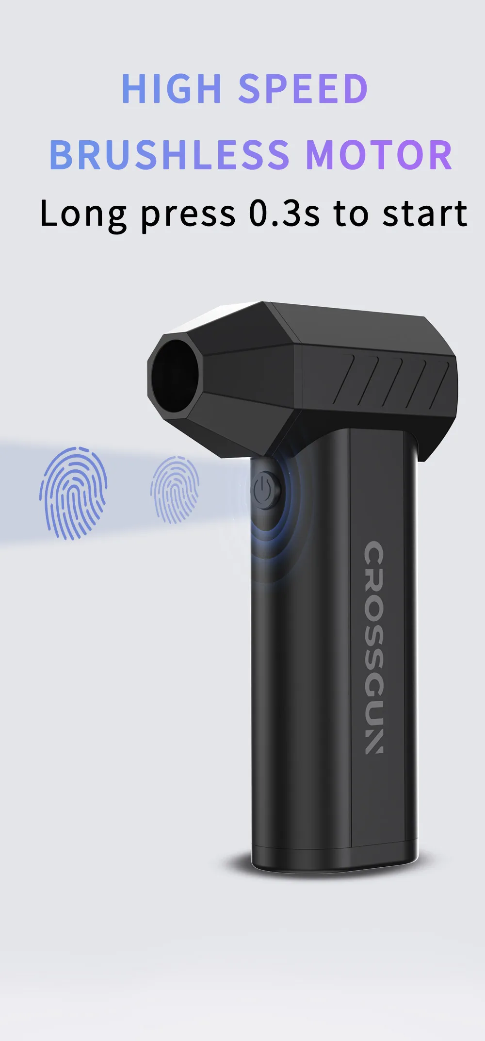 CROSSGUN New Jet Fan Strong Portable Power Handheld Dust Elimination Computer Hurricane Storm Source Turbo Jetfan LED X6 Pro