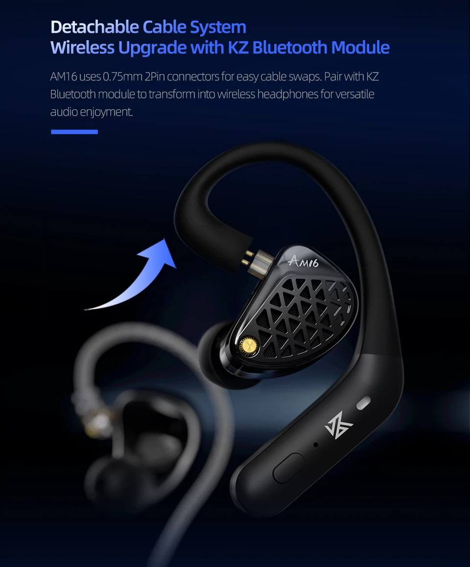 KZ AM16 Wired in-ear headphones 16ba armature balanced high-fidelity low-monitoring headphones with cancellation
