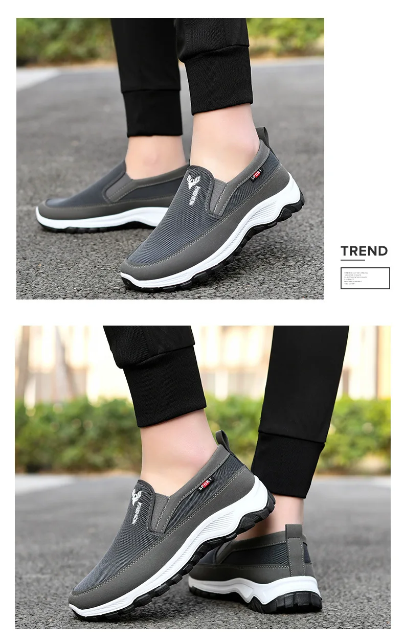 Men Running Hiking Sneakers Breathable Orthopedic Travel Plimsolls Slip On Comfortable for Outdoor Activity Hiking Walking