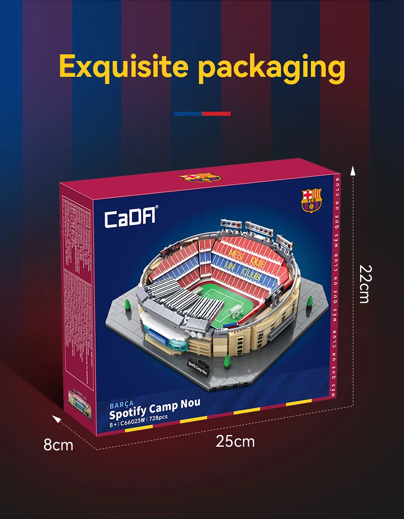 CaDA Camp Nou (Barcelona FC) Stadium Building Block Set / 728 Pieces / Collector's Item for Football Fans & Block Enthusiasts