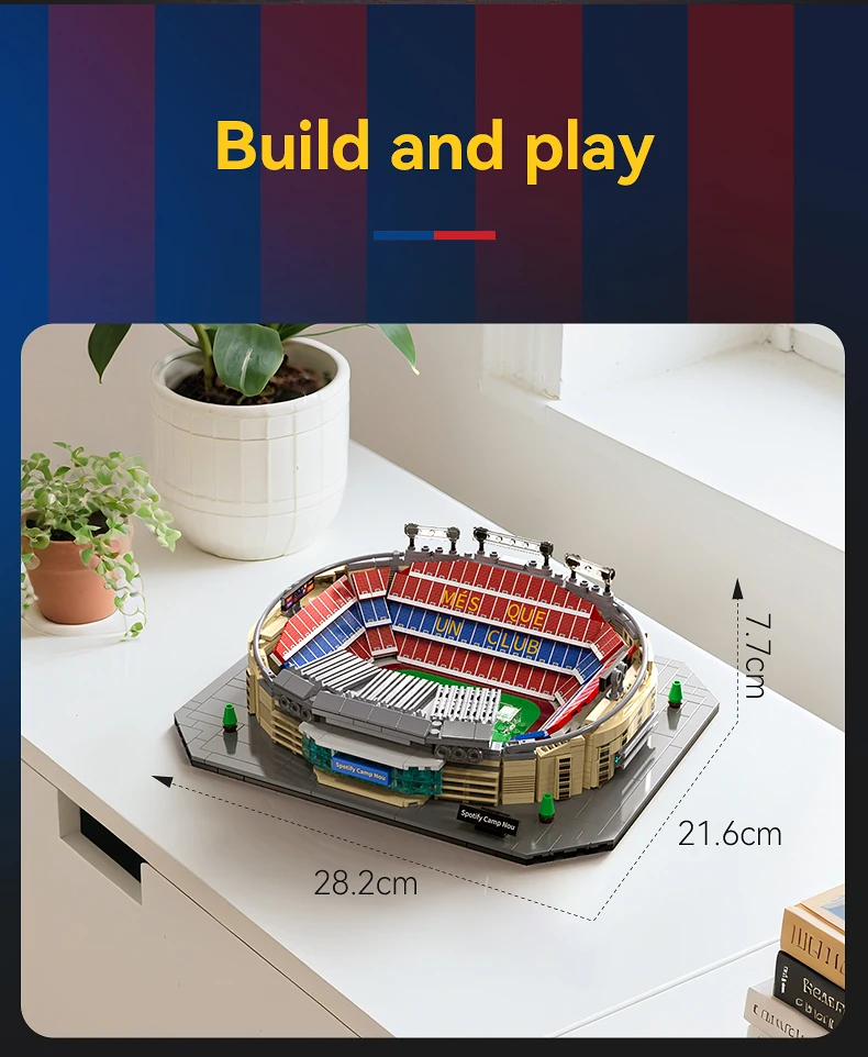 CaDA Camp Nou (Barcelona FC) Stadium Building Block Set / 728 Pieces / Collector's Item for Football Fans & Block Enthusiasts