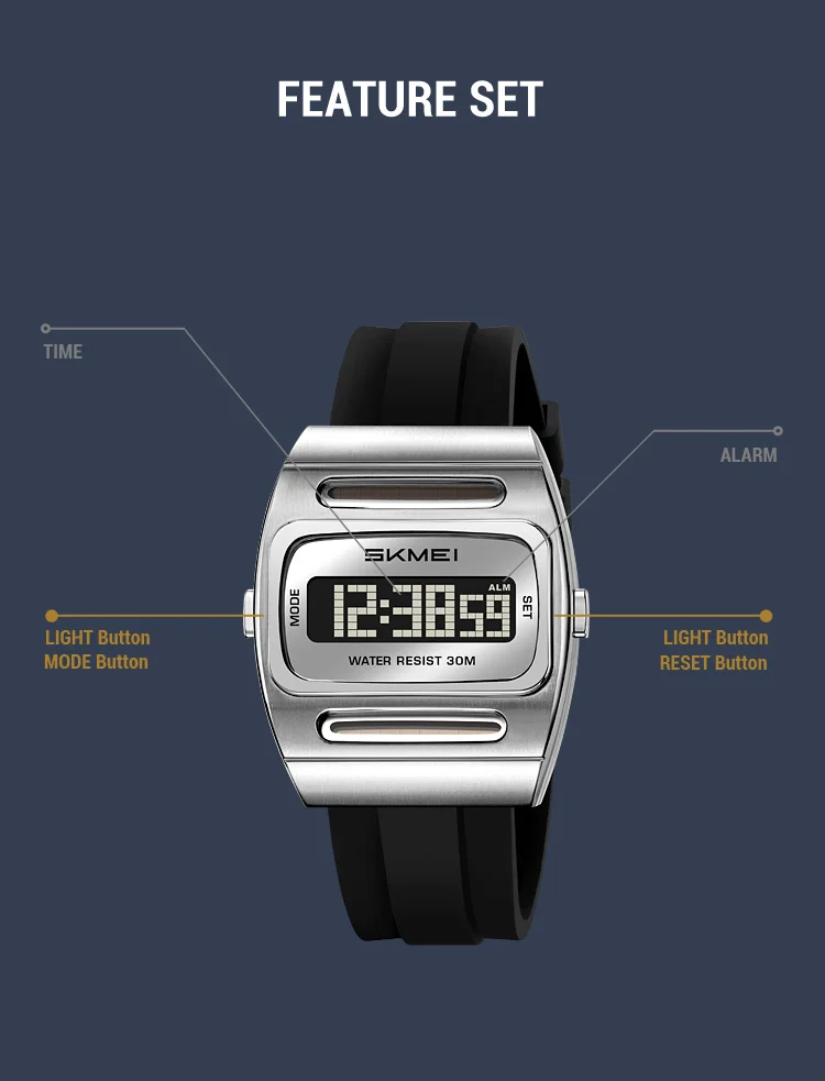 SKMEI 2563 Brand Men Electronic Watch New Fashion Alarm Clock Calendar Solar Energy Luminous Electronic Digital Watches for Man