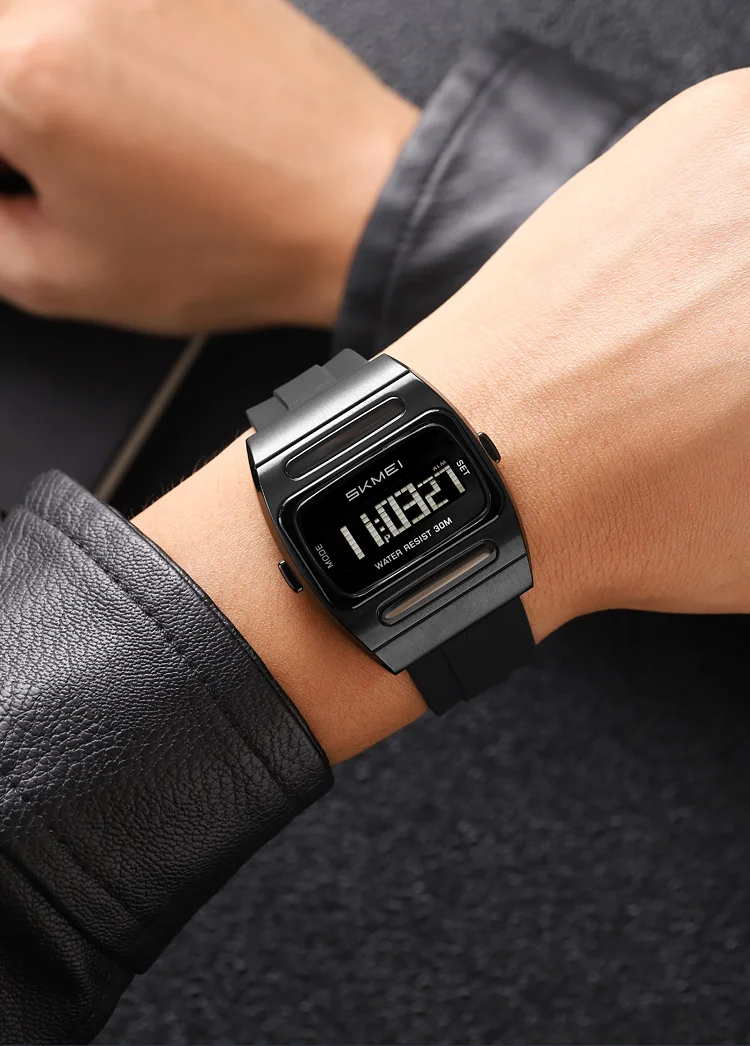 SKMEI 2563 Brand Men Electronic Watch New Fashion Alarm Clock Calendar Solar Energy Luminous Electronic Digital Watches for Man