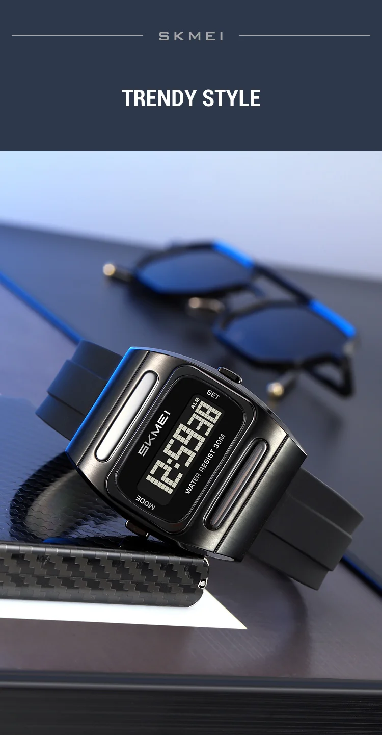 SKMEI 2563 Brand Men Electronic Watch New Fashion Alarm Clock Calendar Solar Energy Luminous Electronic Digital Watches for Man