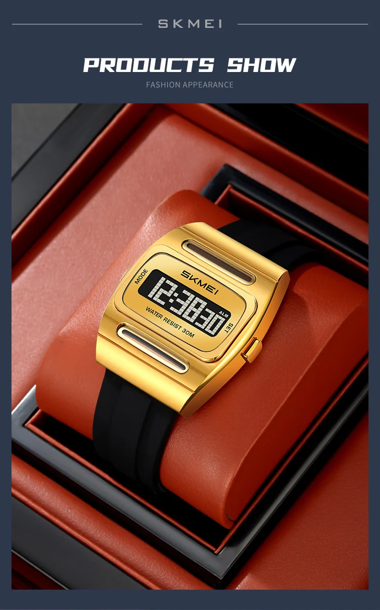 SKMEI 2563 Brand Men Electronic Watch New Fashion Alarm Clock Calendar Solar Energy Luminous Electronic Digital Watches for Man