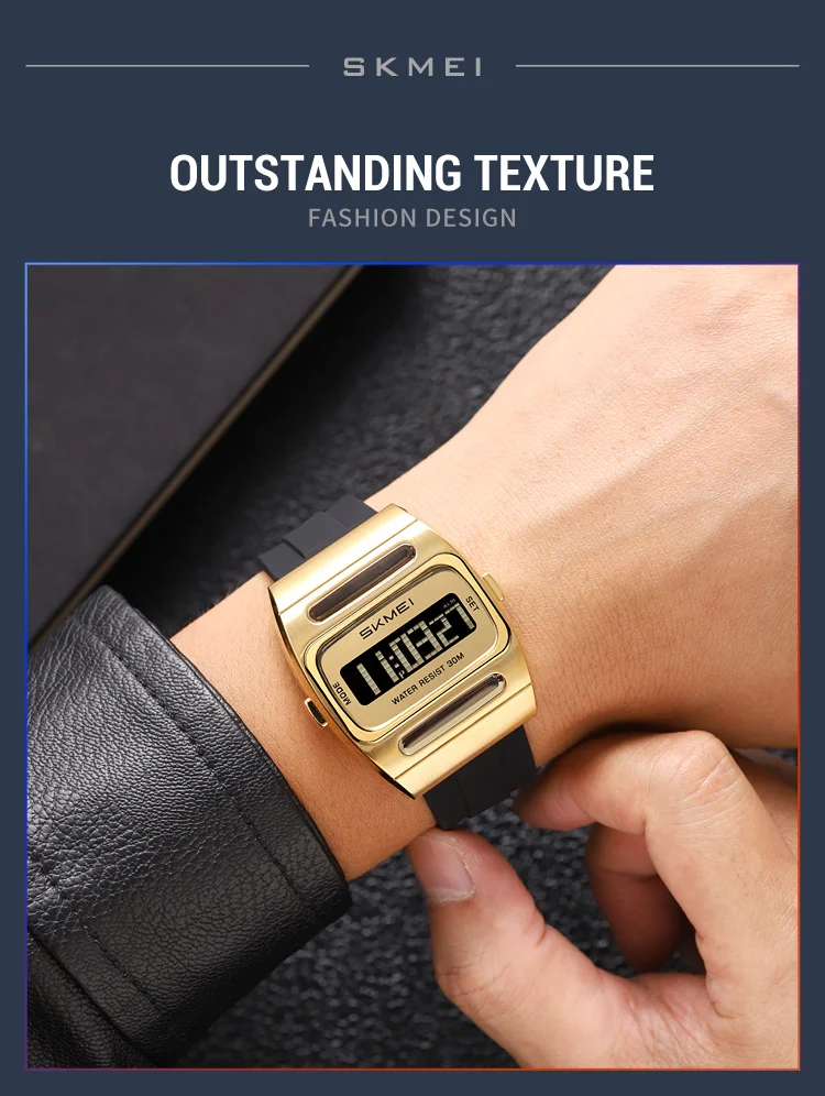 SKMEI 2563 Brand Men Electronic Watch New Fashion Alarm Clock Calendar Solar Energy Luminous Electronic Digital Watches for Man