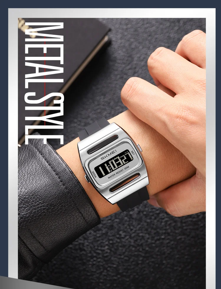 SKMEI 2563 Brand Men Electronic Watch New Fashion Alarm Clock Calendar Solar Energy Luminous Electronic Digital Watches for Man
