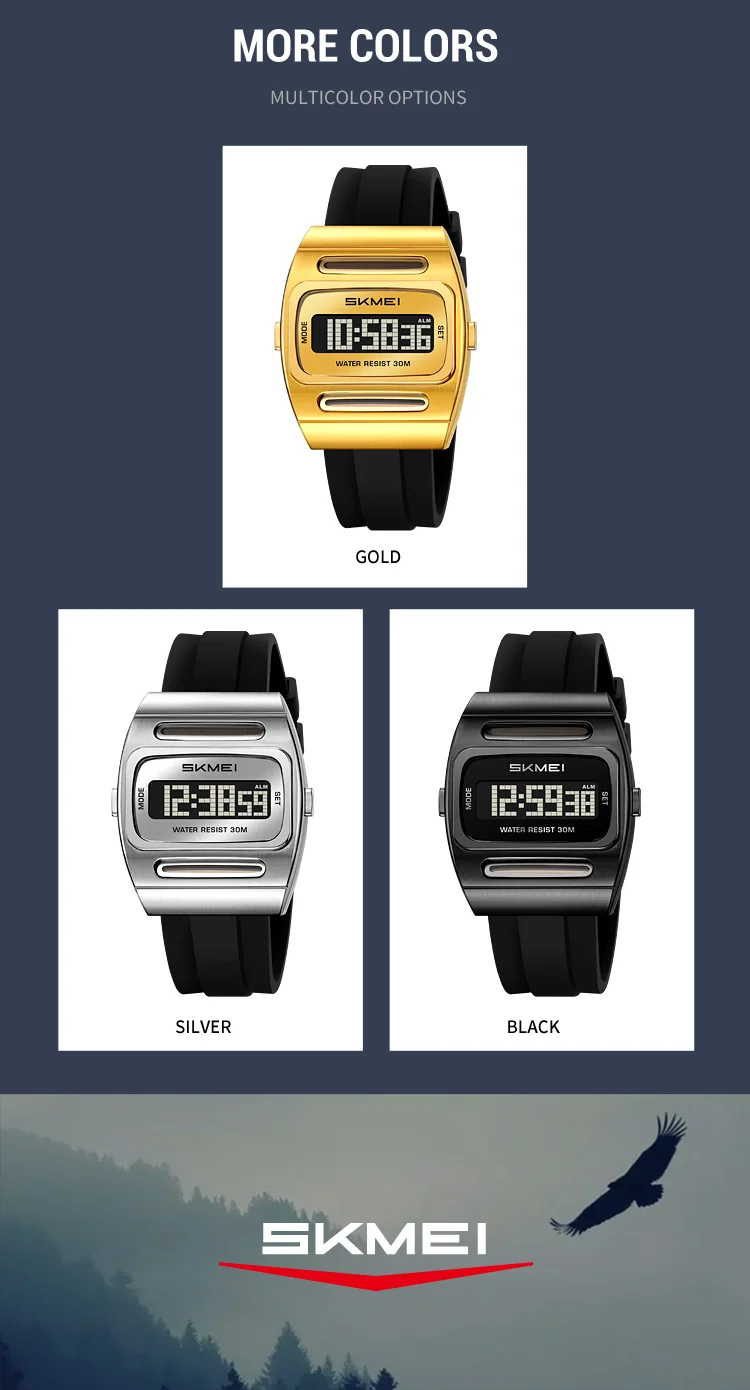 SKMEI 2563 Brand Men Electronic Watch New Fashion Alarm Clock Calendar Solar Energy Luminous Electronic Digital Watches for Man