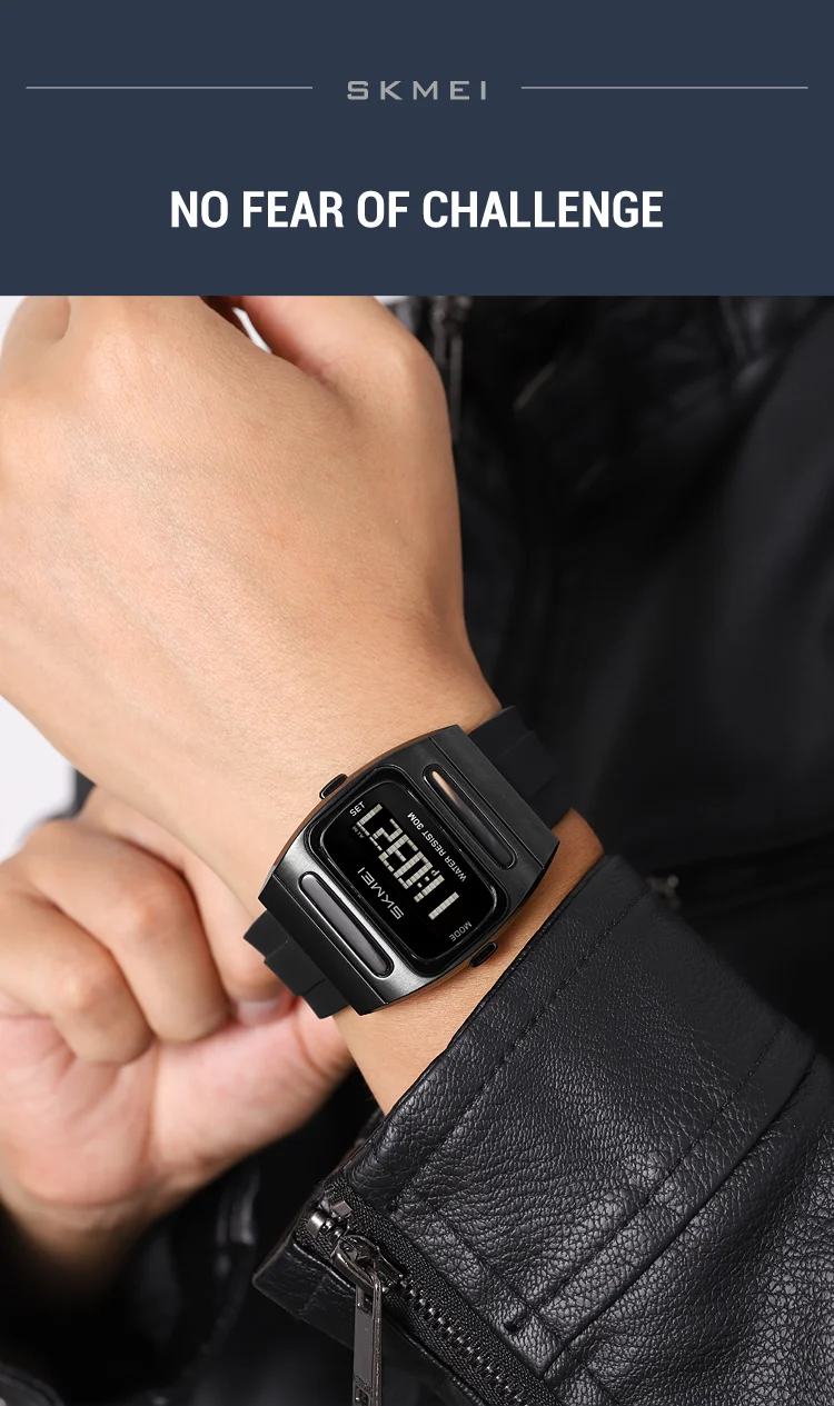 SKMEI 2563 Brand Men Electronic Watch New Fashion Alarm Clock Calendar Solar Energy Luminous Electronic Digital Watches for Man