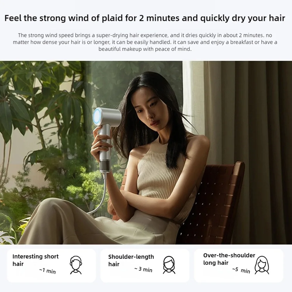XIAOMI MIJIA High Speed Hair Dryer Professional Negative Ion Hair Care 110,000 Rpm 1600W Electric Portable Hair Dryer