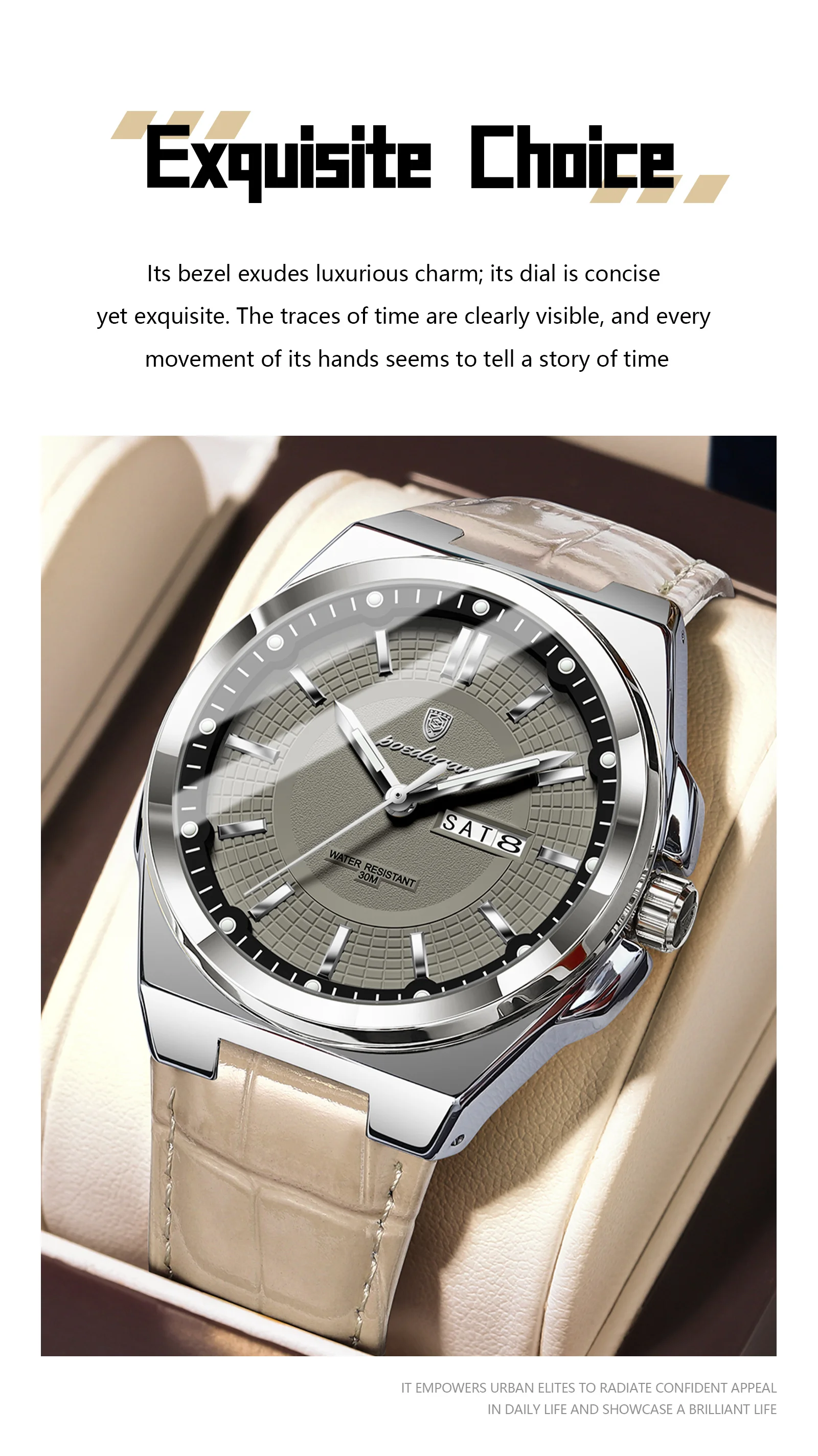 POEDAGAR Top Fashion Male Wristwatch Waterproof Luminous Date Week Men Watch Business Leather Quartz Men's Watches Reloj Hombre