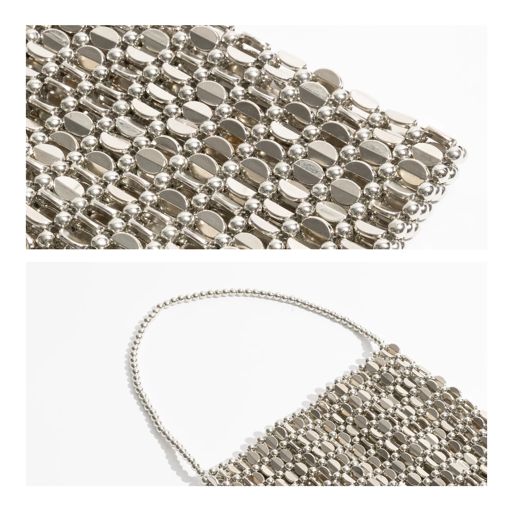 KOKOPEAS Handmade Bead Bag Bead Glitter Woven Phone Bag Luxury Bags for Women Shiny Sequins Shoulder Crossbody Bag Evening Hobos