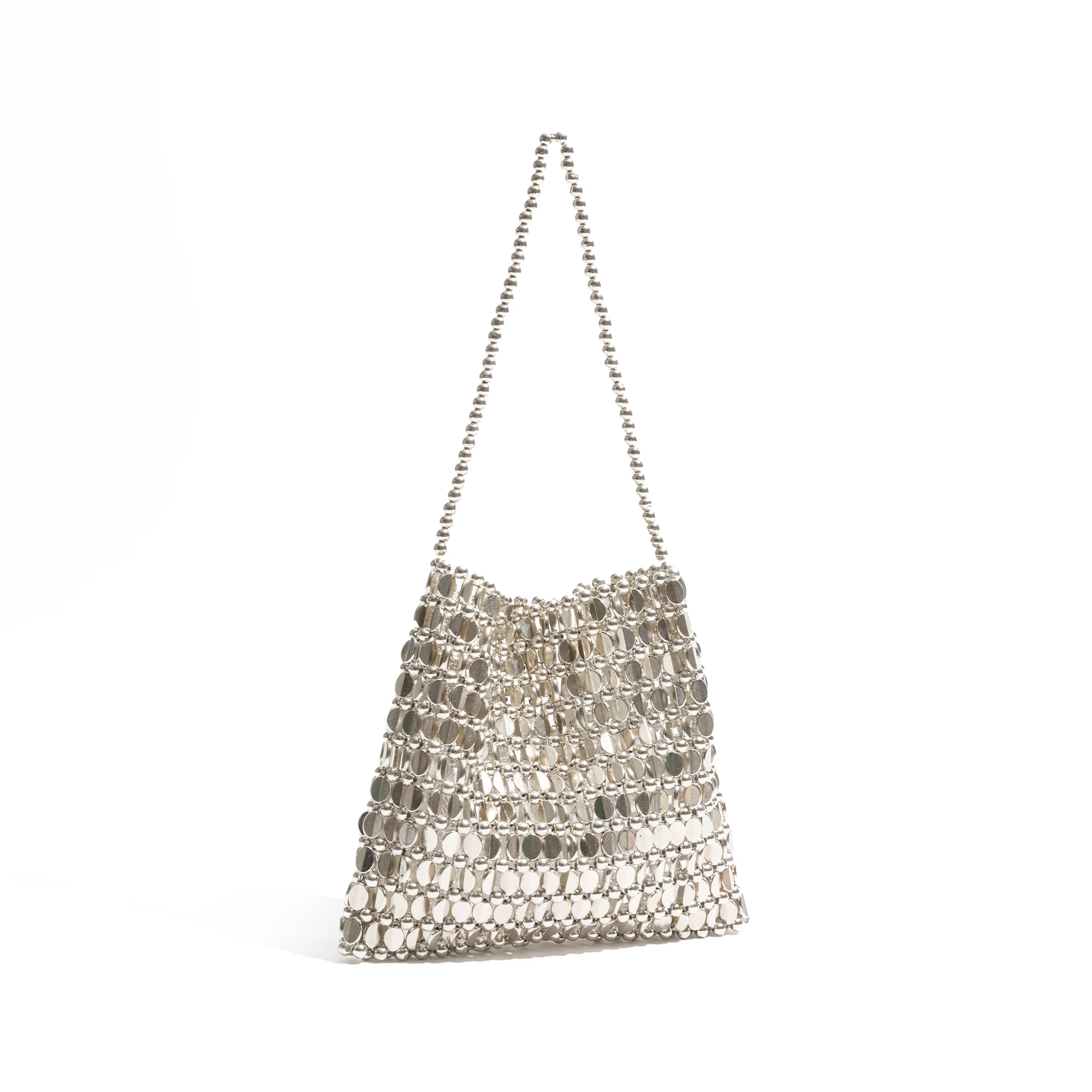 KOKOPEAS Handmade Bead Bag Bead Glitter Woven Phone Bag Luxury Bags for Women Shiny Sequins Shoulder Crossbody Bag Evening Hobos