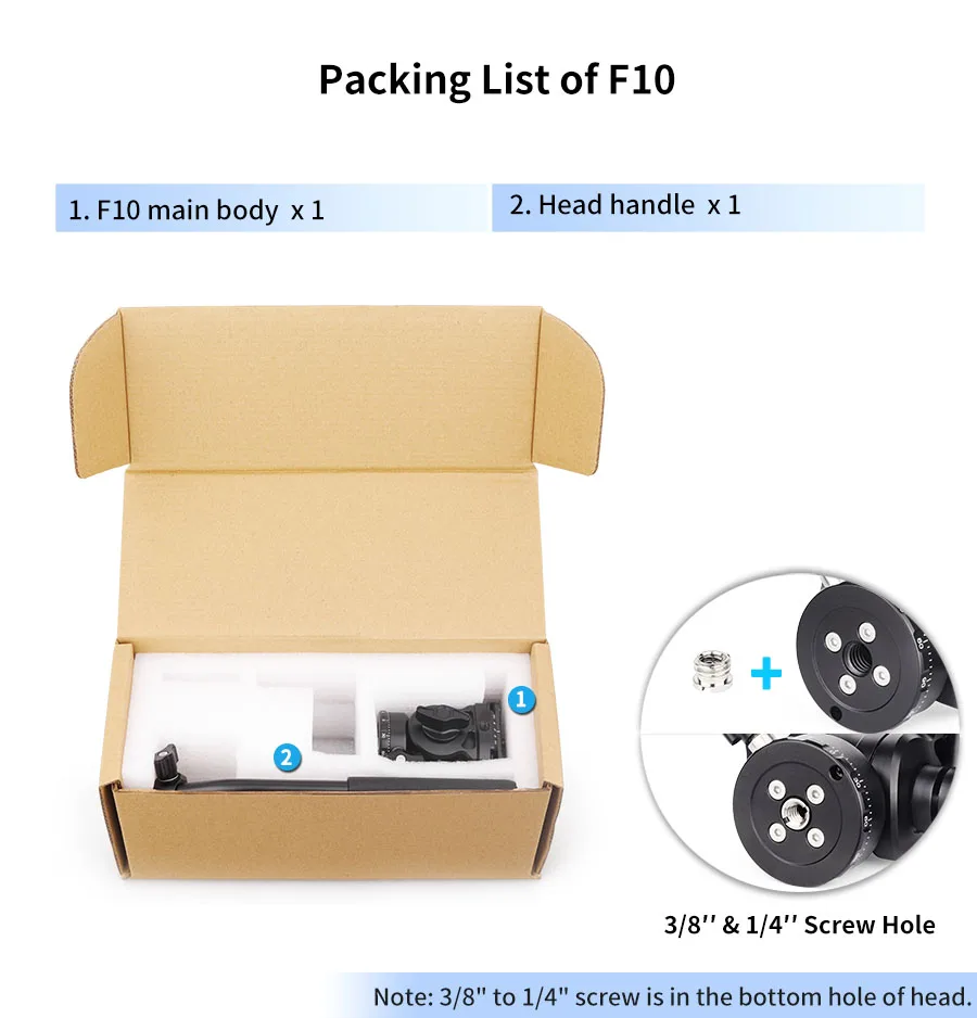 INNOREL F10/F20 Mini Tripod Fluid Head Tilt Head,Metal Camera Video Tripod Head with Arca Swiss Q.R.Plates for Video DSLR Camera