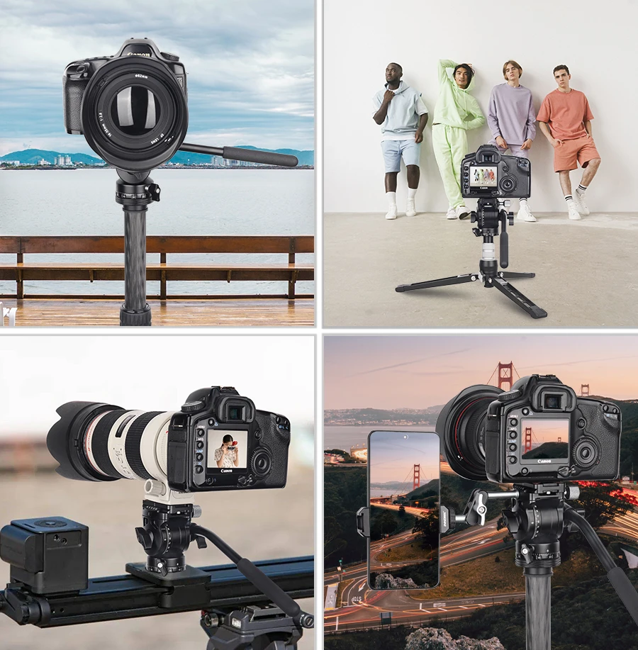 INNOREL F10/F20 Mini Tripod Fluid Head Tilt Head,Metal Camera Video Tripod Head with Arca Swiss Q.R.Plates for Video DSLR Camera