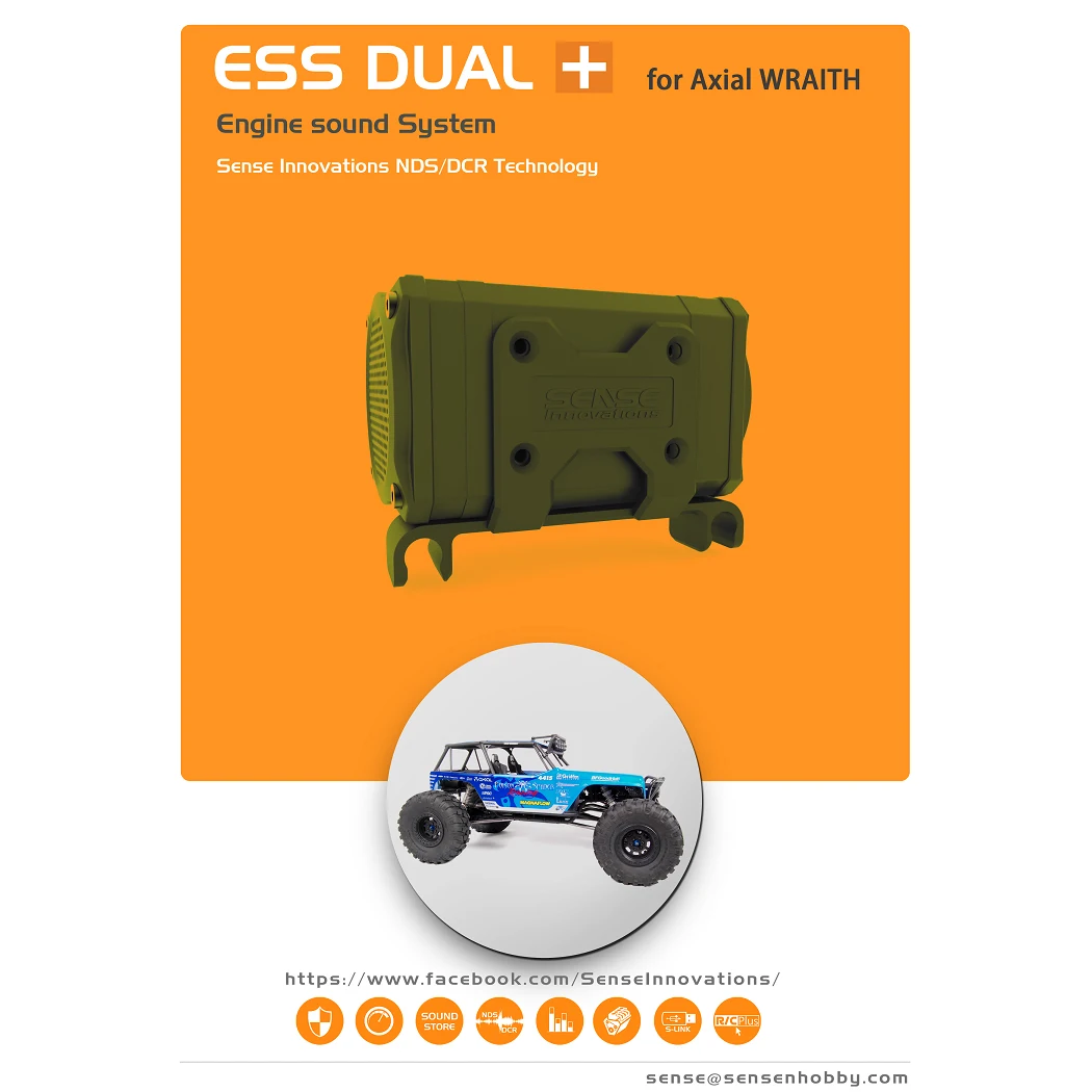 SENSE ESS-DUAL 2 Speakers Engine Sound Simulator for RC Model Car Crawler Buggy Dirft Racing Modification Accessories SCX10