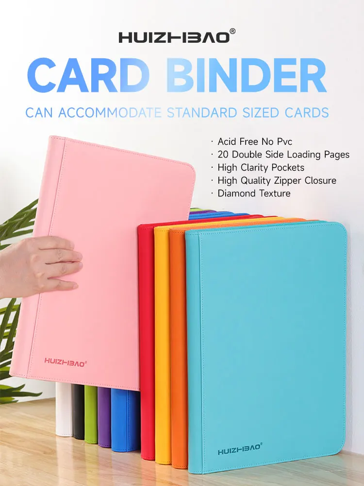 9/12 Pocket Zipper Card Binder, Trading card album, Durable Side Loading Card for mtg tcg for football