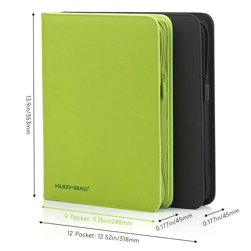 9/12 Pocket Zipper Card Binder, Trading card album, Durable Side Loading Card for mtg tcg for football