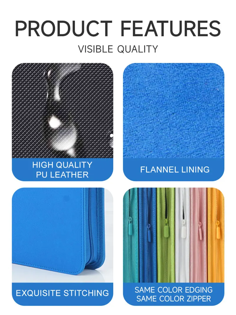 9/12 Pocket Zipper Card Binder, Trading card album, Durable Side Loading Card for mtg tcg for football