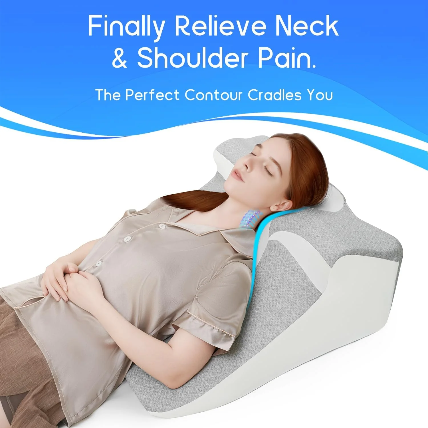 Bed Wedge Sleeping Pillows for Acid Reflux or Sleeping with New Prone Position Ergonomic Pillow for Reading, Couple Life