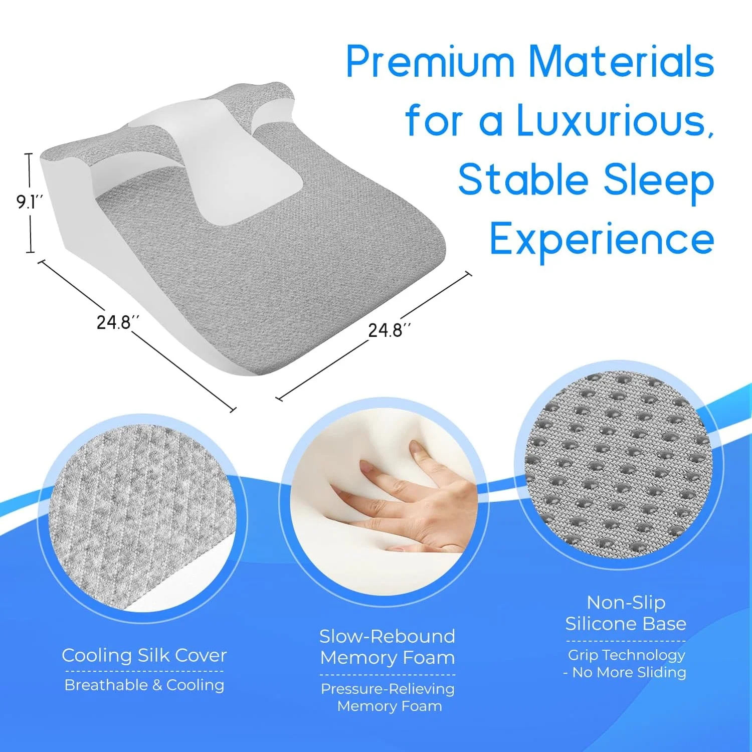 Bed Wedge Sleeping Pillows for Acid Reflux or Sleeping with New Prone Position Ergonomic Pillow for Reading, Couple Life